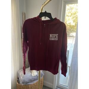 Nope not today juniors red Zip up hood Freeze XS